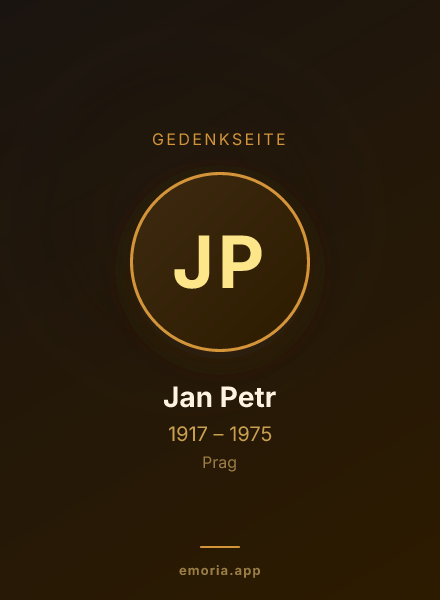 Gedenkportrait von Jan Petr