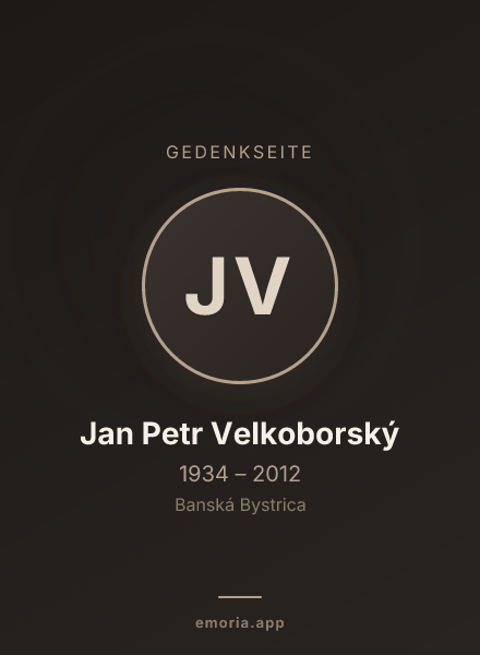 Gedenkportrait von Jan Petr Velkoborský