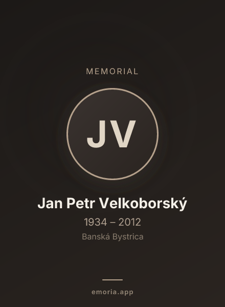 Memorial portrait of Jan Petr Velkoborský