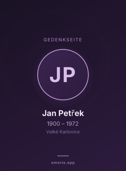 Gedenkportrait von Jan Petřek