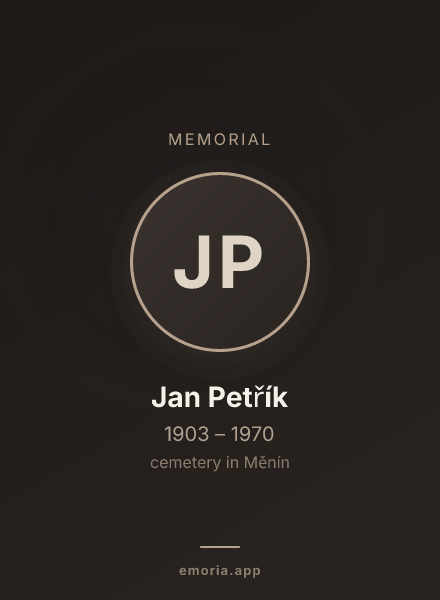 Memorial portrait of Jan Petřík