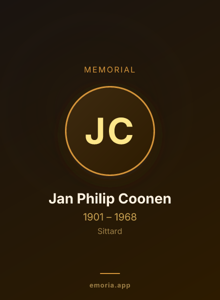 Memorial portrait of Jan Philip Coonen