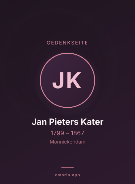 Gedenkportrait von Jan Pieters Kater