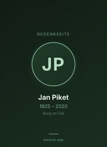Gedenkportrait von Jan Piket