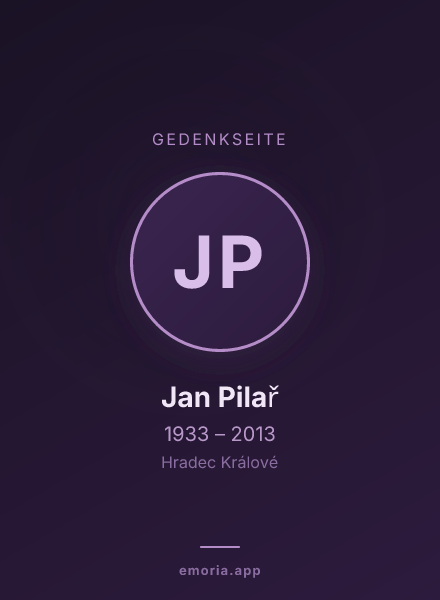 Gedenkportrait von Jan Pilař