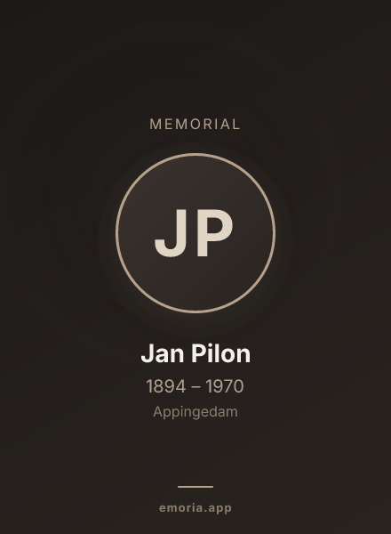 Memorial portrait of Jan Pilon