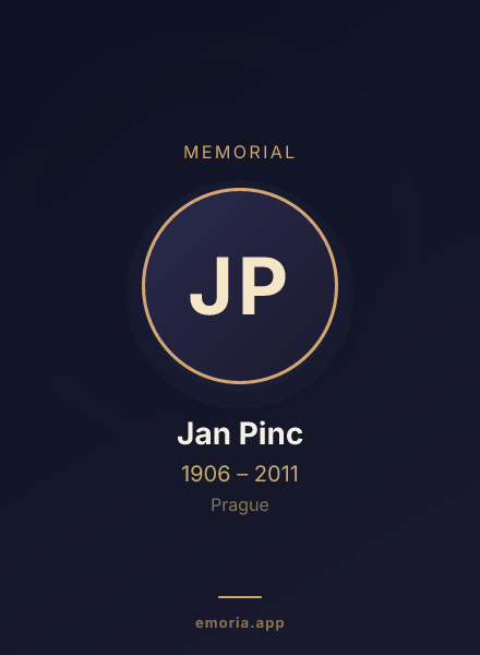 Memorial portrait of Jan Pinc