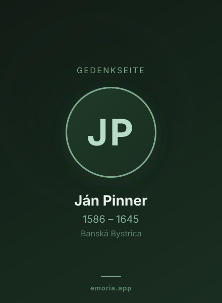 Gedenkportrait von Ján Pinner