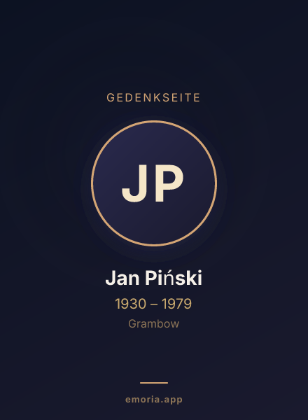 Gedenkportrait von Jan Piński
