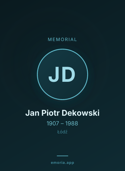 Memorial portrait of Jan Piotr Dekowski