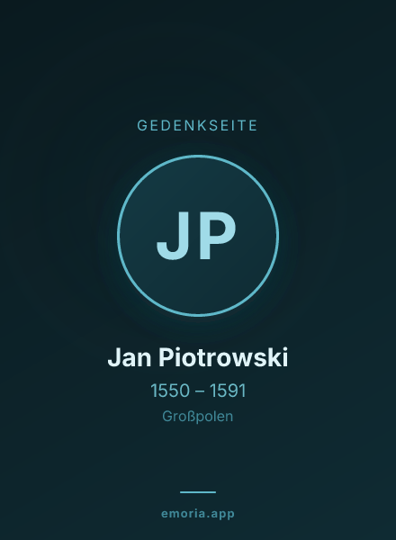 Gedenkportrait von Jan Piotrowski