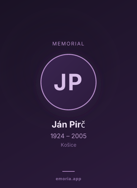 Memorial portrait of Ján Pirč