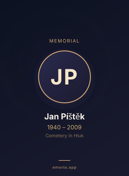 Memorial portrait of Jan Píštěk