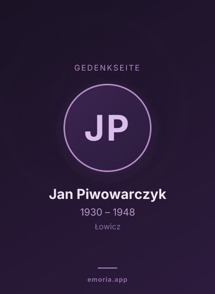 Gedenkportrait von Jan Piwowarczyk