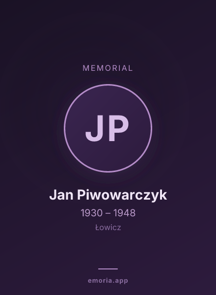 Memorial portrait of Jan Piwowarczyk