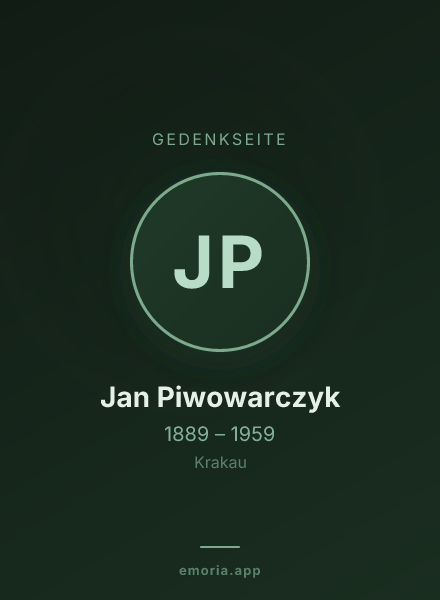Gedenkportrait von Jan Piwowarczyk