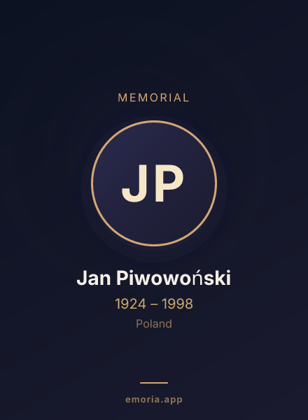 Memorial portrait of Jan Piwowoński