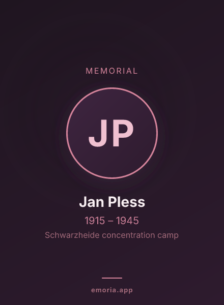 Memorial portrait of Jan Pless