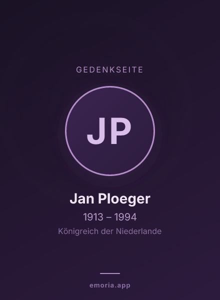 Gedenkportrait von Jan Ploeger
