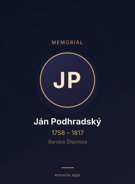 Memorial portrait of Ján Podhradský