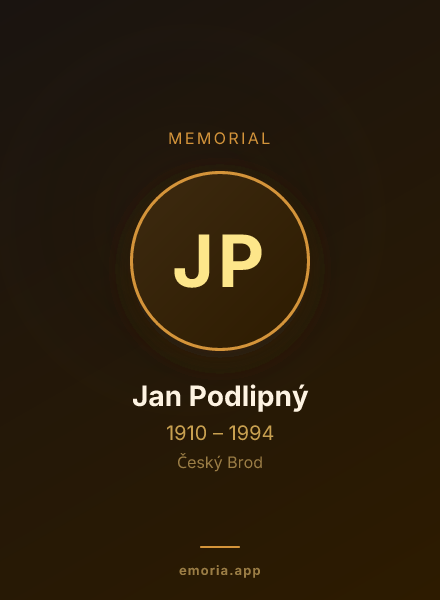 Memorial portrait of Jan Podlipný