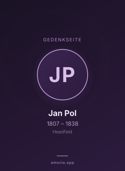 Gedenkportrait von Jan Pol