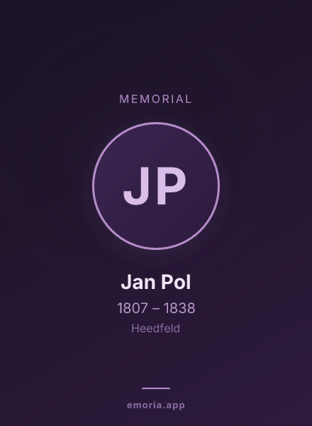 Memorial portrait of Jan Pol