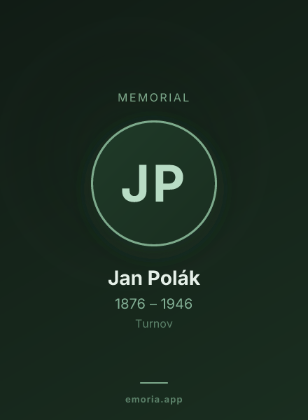 Memorial portrait of Jan Polák