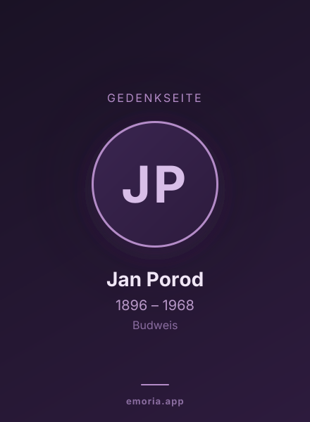 Gedenkportrait von Jan Porod