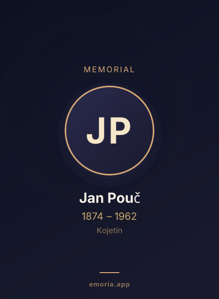 Memorial portrait of Jan Pouč