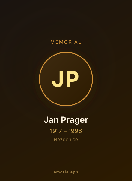 Memorial portrait of Jan Prager