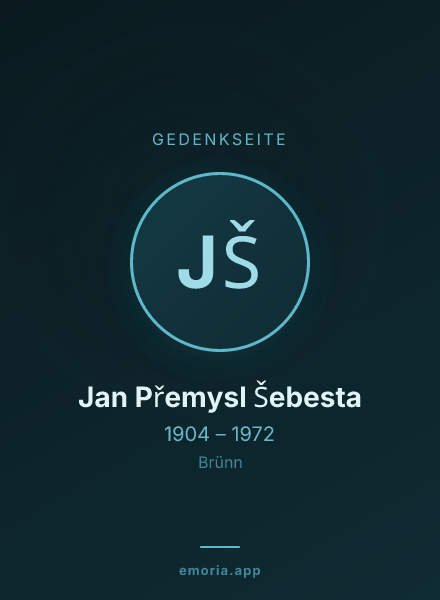 Gedenkportrait von Jan Přemysl Šebesta