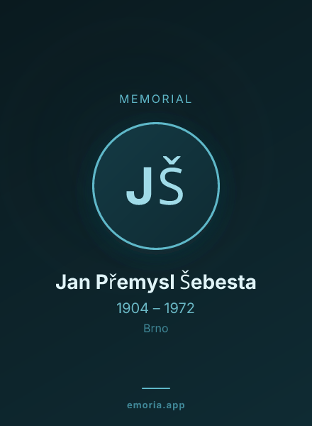 Memorial portrait of Jan Přemysl Šebesta