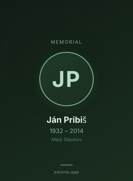 Memorial portrait of Ján Pribiš