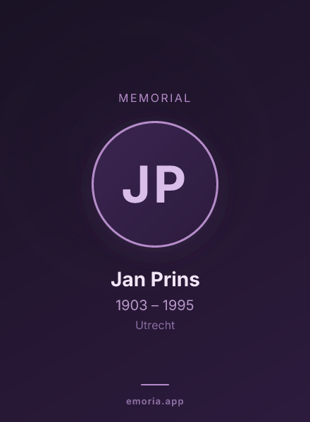 Memorial portrait of Jan Prins