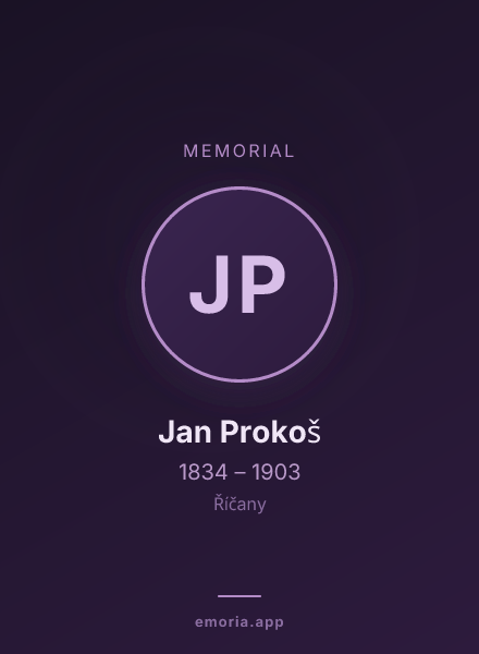 Memorial portrait of Jan Prokoš