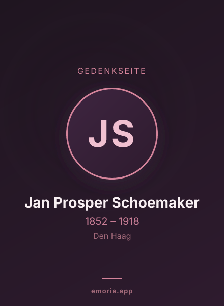 Gedenkportrait von Jan Prosper Schoemaker