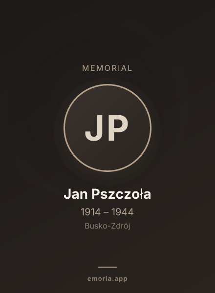 Memorial portrait of Jan Pszczoła