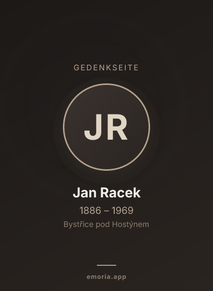 Gedenkportrait von Jan Racek