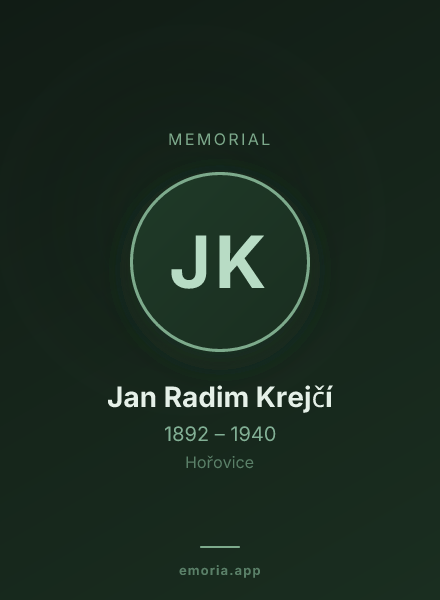 Memorial portrait of Jan Radim Krejčí