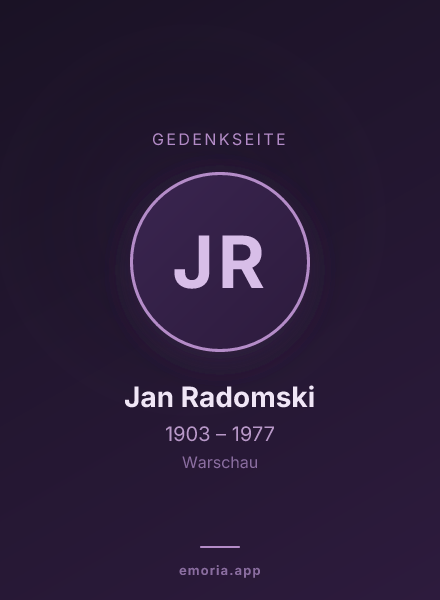 Gedenkportrait von Jan Radomski