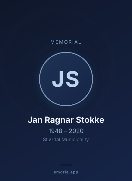 Memorial portrait of Jan Ragnar Stokke