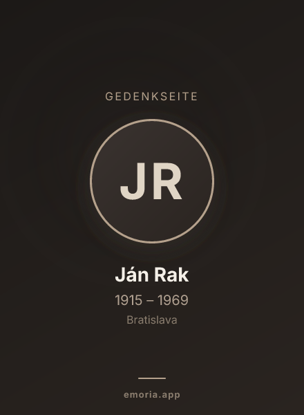 Gedenkportrait von Ján Rak