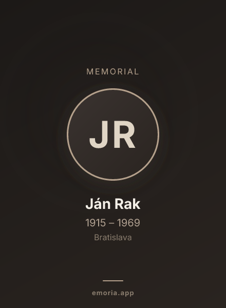 Memorial portrait of Ján Rak