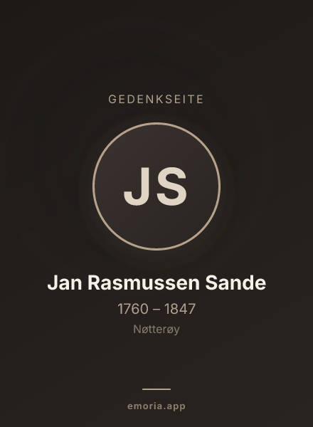 Gedenkportrait von Jan Rasmussen Sande