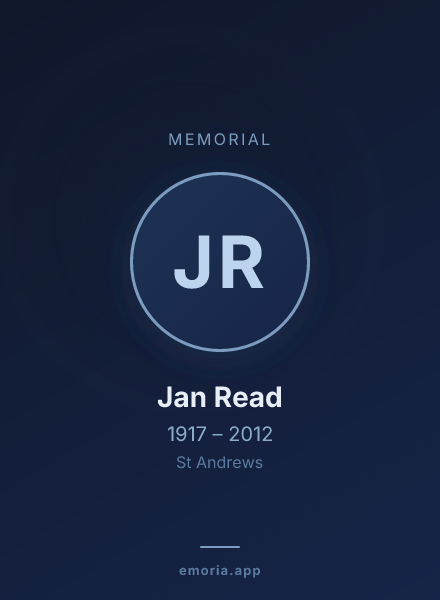 Memorial portrait of Jan Read