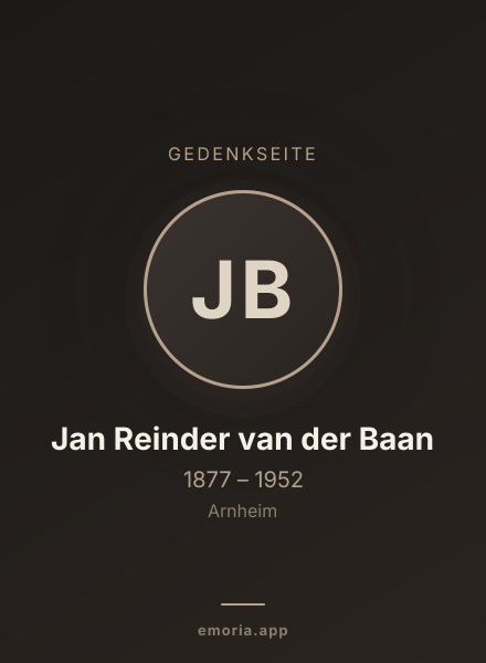 Gedenkportrait von Jan Reinder van der Baan