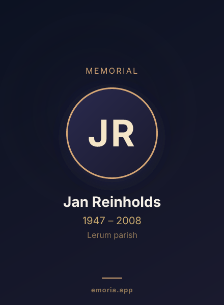 Memorial portrait of Jan Reinholds