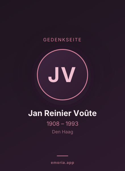 Gedenkportrait von Jan Reinier Voûte