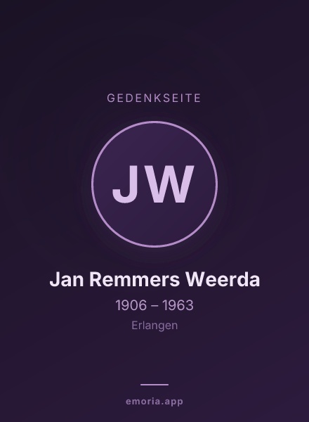 Gedenkportrait von Jan Remmers Weerda